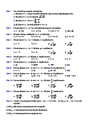 105 câu ôn tập phần số phức cực hay